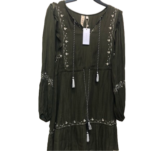 NEW! ANTHROPOLOGIE DOLAN‎ COLLECTION ELISE TASSELED MAXI DRESS  SMALL